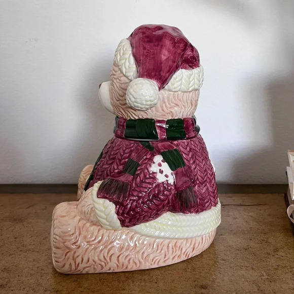 House of Lloyd Vintage Christmas Teddy Bear Festive Cookie Jar - Picture 4 of 9